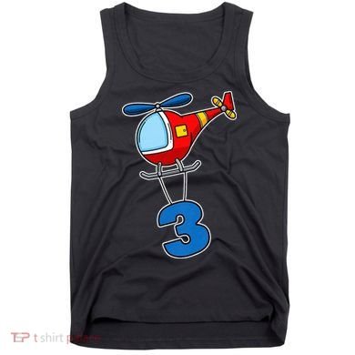 3rd Birthday Gift For A Boy I Funny Helicopter Tank Top