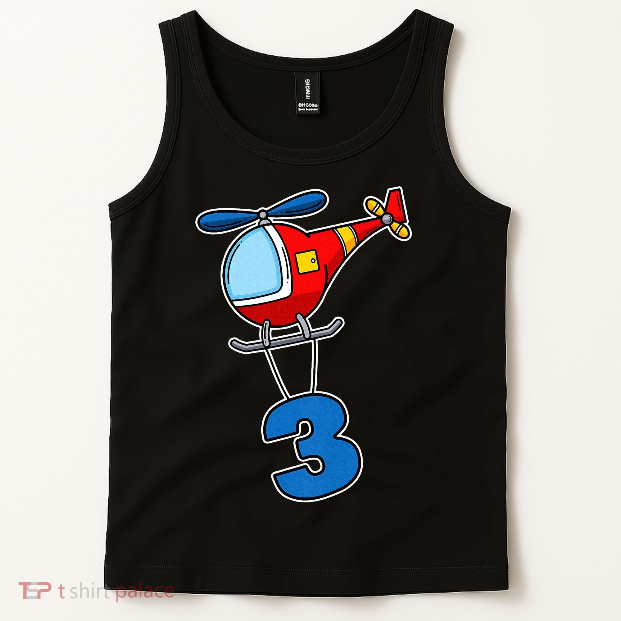 3rd Birthday Gift For A Boy I Funny Helicopter Tank Top