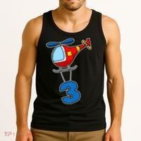 3rd Birthday Gift For A Boy I Funny Helicopter Tank Top thumb 3