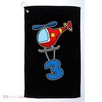 3rd Birthday Gift For A Boy I Funny Helicopter Golf Towel thumb 0