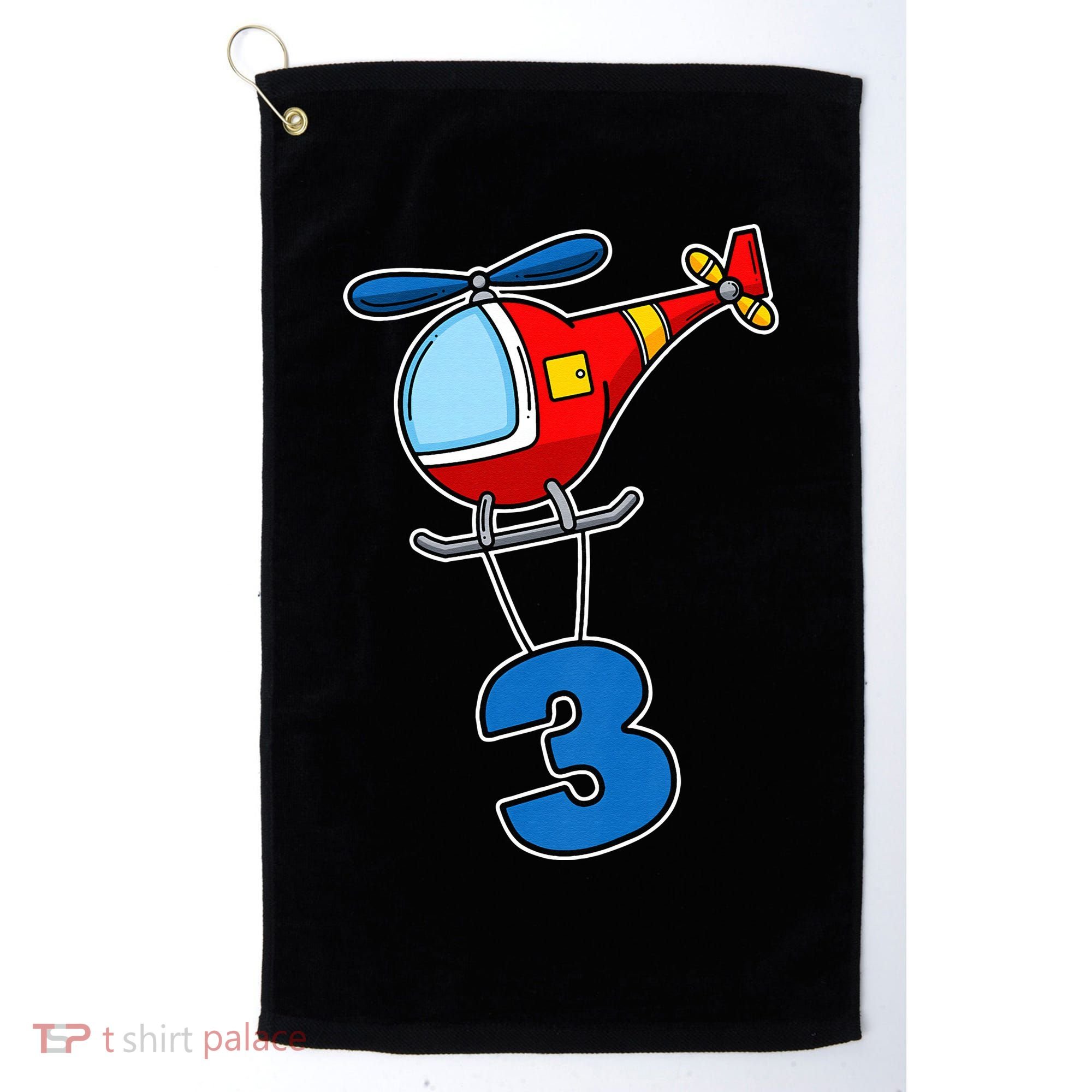 3rd Birthday Gift For A Boy I Funny Helicopter Golf Towel