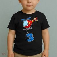 3rd Birthday Gift For A Boy I Funny Helicopter Toddler T-Shirt thumb 2