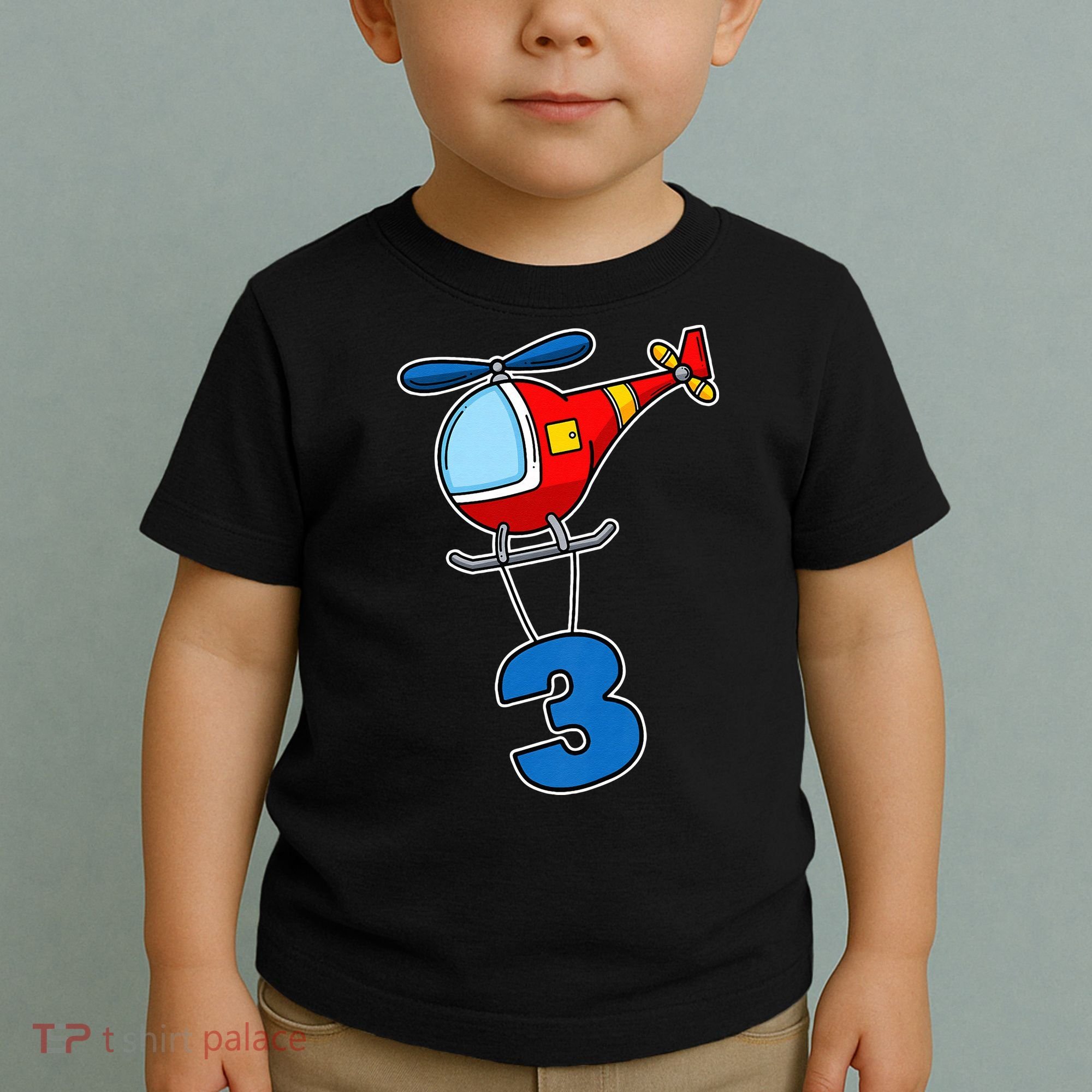 3rd Birthday Gift For A Boy I Funny Helicopter Toddler T-Shirt