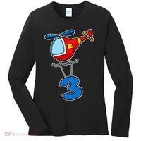 3rd Birthday Gift For A Boy I Funny Helicopter Women's Long Sleeve Shirt thumb 0