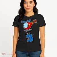 3rd Birthday Gift For A Boy I Funny Helicopter Women's T-Shirt thumb 4