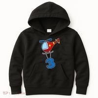 3rd Birthday Gift For A Boy I Funny Helicopter Kids Hoodie thumb 0