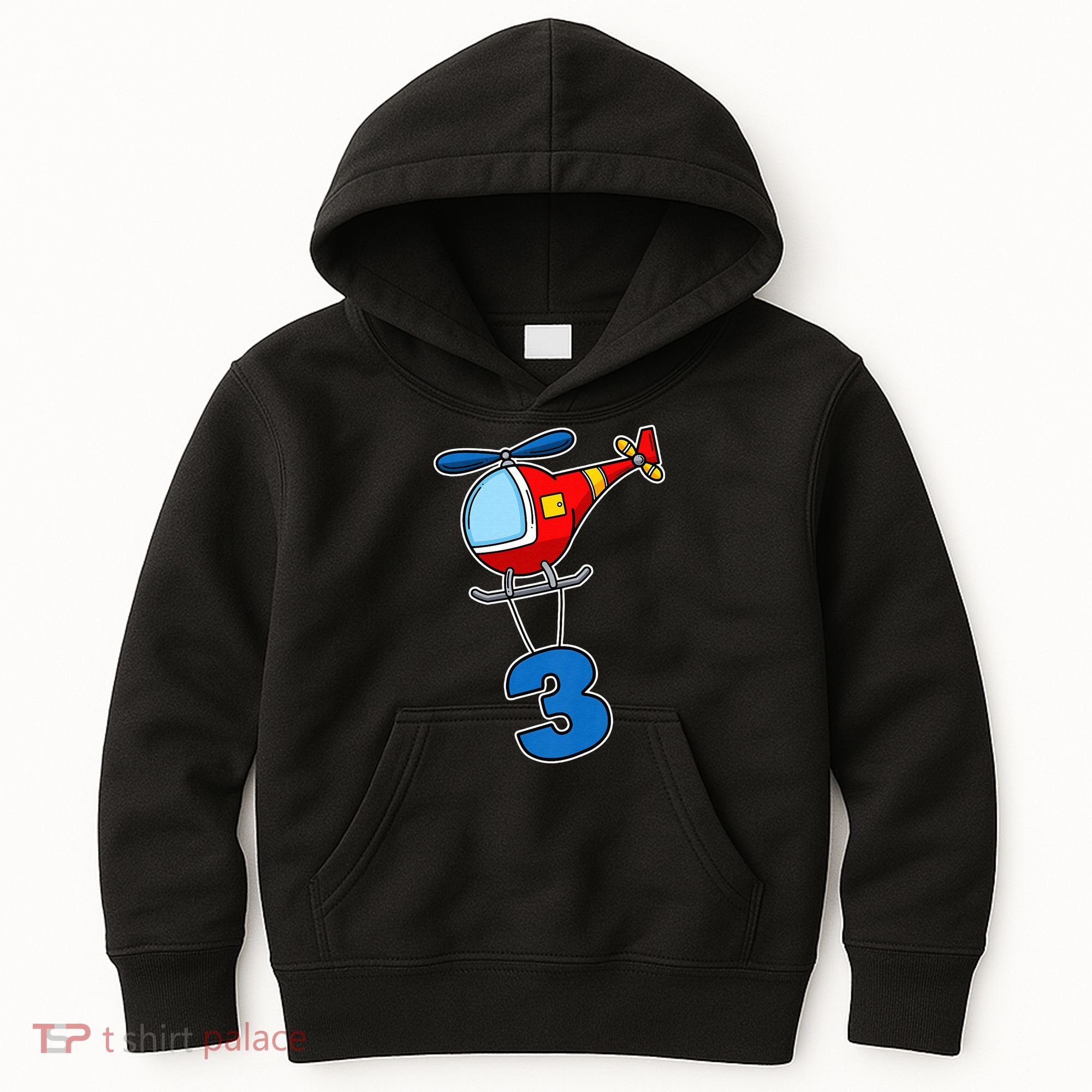 3rd Birthday Gift For A Boy I Funny Helicopter Kids Hoodie