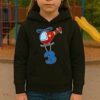 3rd Birthday Gift For A Boy I Funny Helicopter Kids Hoodie thumb 3