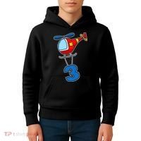 3rd Birthday Gift For A Boy I Funny Helicopter Kids Hoodie thumb 4