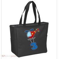 3rd Birthday Gift For A Boy I Funny Helicopter Tote Bag thumb 2