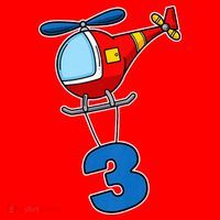 3rd Birthday Gift For A Boy I Funny Helicopter Santa Hat thumb 1
