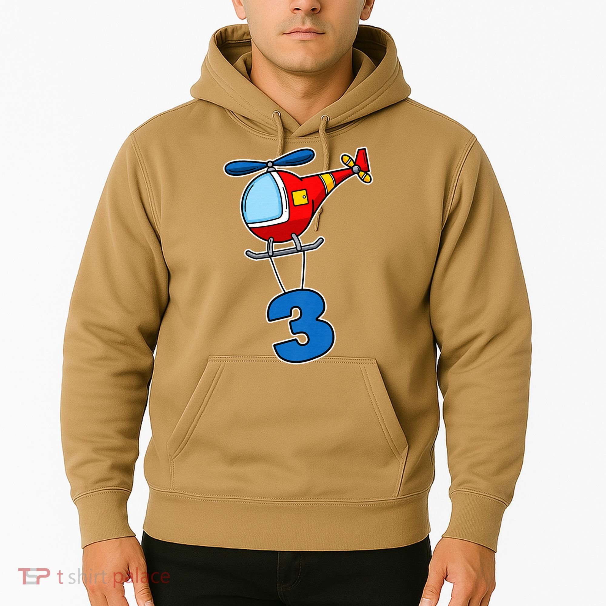 3rd Birthday Gift For A Boy I Funny Helicopter Hoodie