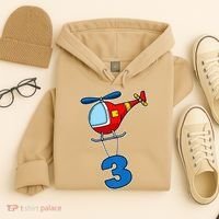 3rd Birthday Gift For A Boy I Funny Helicopter Hoodie thumb 4