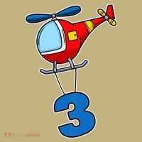 3rd Birthday Gift For A Boy I Funny Helicopter Long Sleeve Shirt thumb 2
