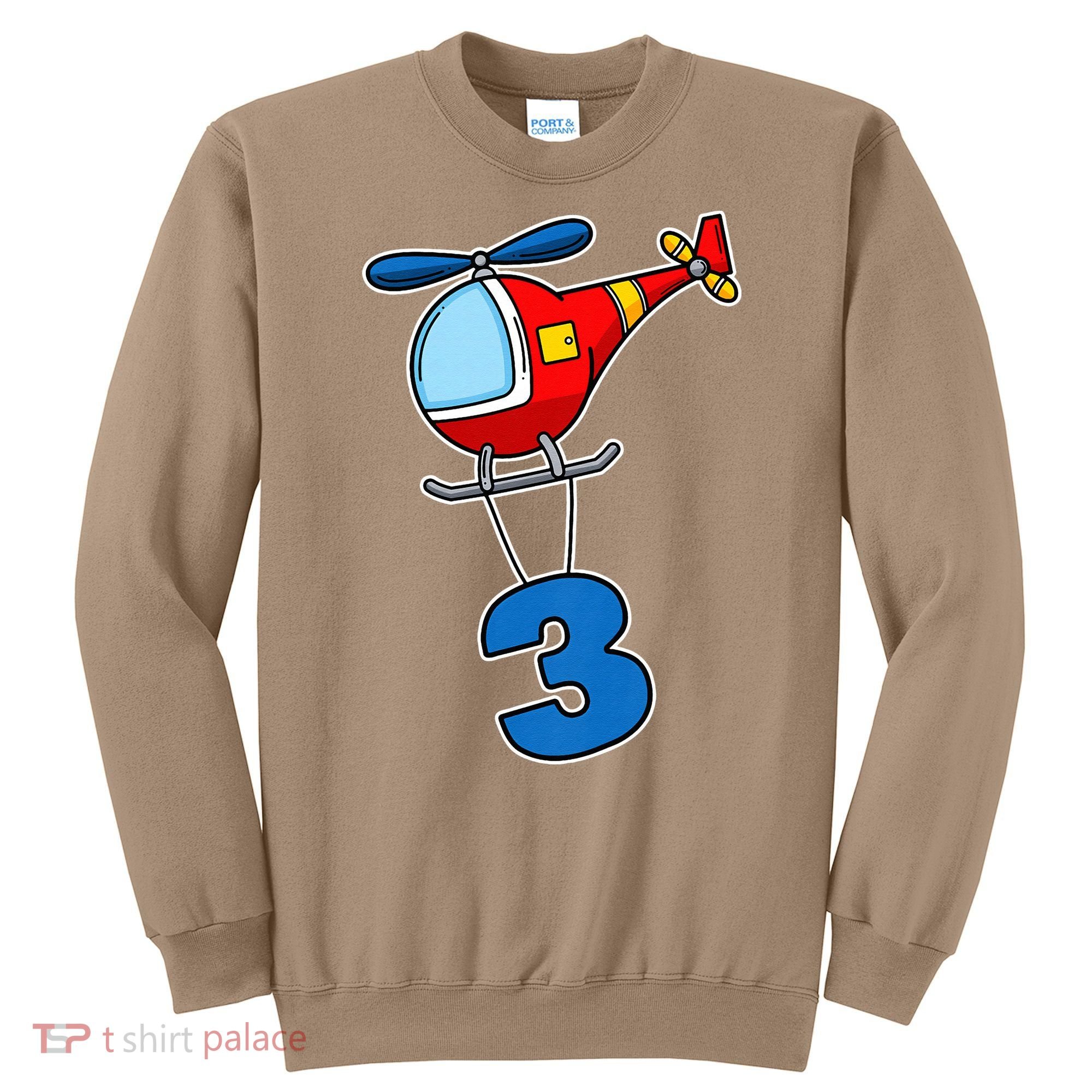 3rd Birthday Gift For A Boy I Funny Helicopter Sweatshirt