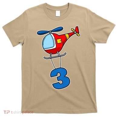 3rd Birthday Gift For A Boy I Funny Helicopter T-Shirt