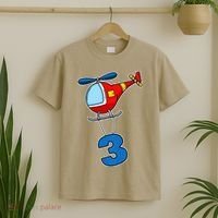 3rd Birthday Gift For A Boy I Funny Helicopter T-Shirt thumb 2