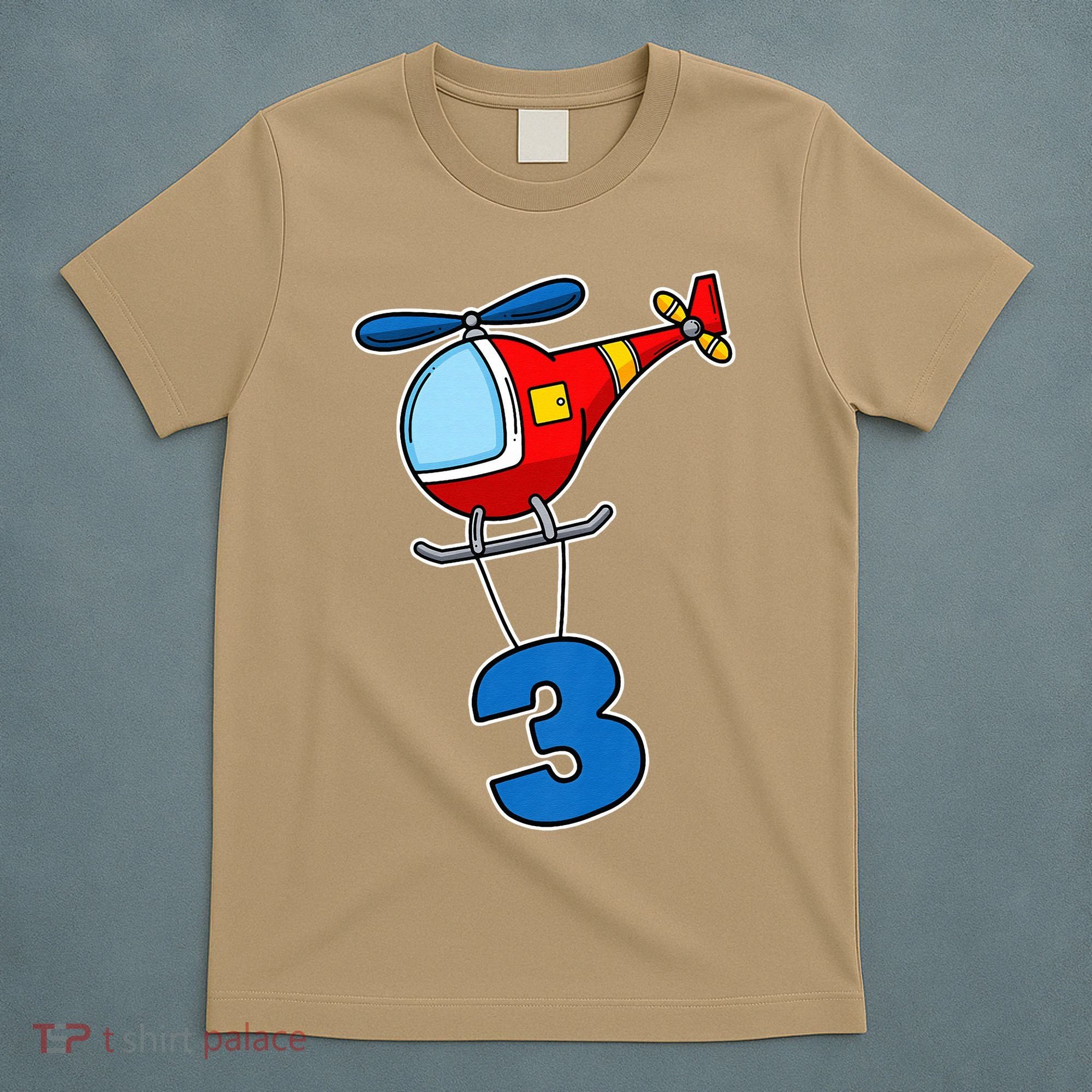 3rd Birthday Gift For A Boy I Funny Helicopter T-Shirt