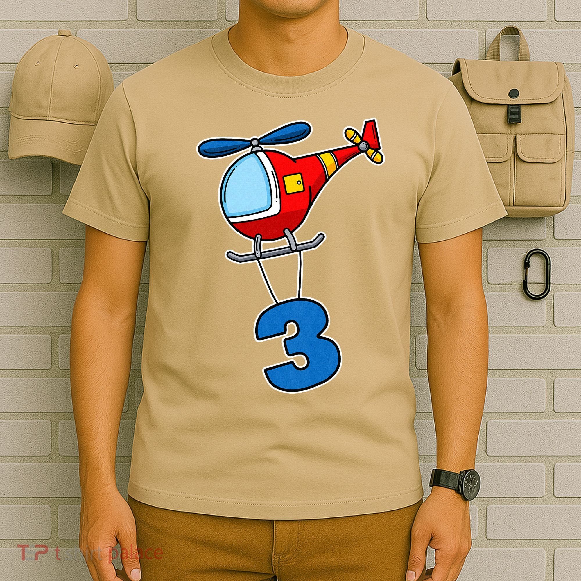3rd Birthday Gift For A Boy I Funny Helicopter T-Shirt