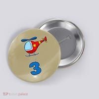 3rd Birthday Gift For A Boy I Funny Helicopter Button thumb 0