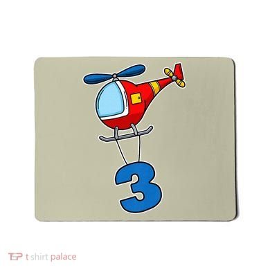 3rd Birthday Gift For A Boy I Funny Helicopter Mousepad
