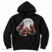 3 Beaver Howling At The Moon Funny Beaver Lover Rodent Hoodie thumb 0