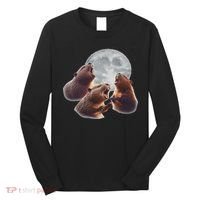 3 Beaver Howling At The Moon Funny Beaver Lover Rodent Long Sleeve Shirt thumb 0