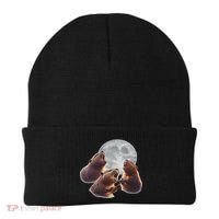 3 Beaver Howling At The Moon Funny Beaver Lover Rodent Beanie thumb 0