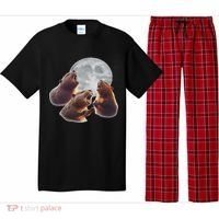 3 Beaver Howling At The Moon Funny Beaver Lover Rodent Pajama Set thumb 0