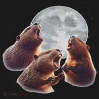 3 Beaver Howling At The Moon Funny Beaver Lover Rodent Polo thumb 3