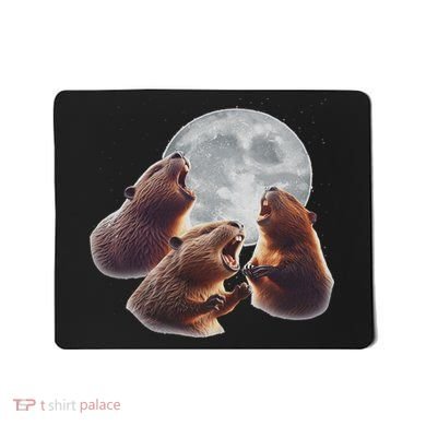 3 Beaver Howling At The Moon Funny Beaver Lover Rodent Mousepad
