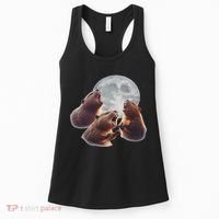 3 Beaver Howling At The Moon Funny Beaver Lover Rodent Women's Tank Top thumb 0