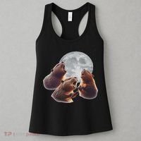3 Beaver Howling At The Moon Funny Beaver Lover Rodent Women's Tank Top thumb 3