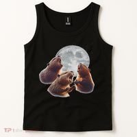 3 Beaver Howling At The Moon Funny Beaver Lover Rodent Tank Top thumb 2