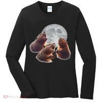 3 Beaver Howling At The Moon Funny Beaver Lover Rodent Women's Long Sleeve Shirt thumb 0