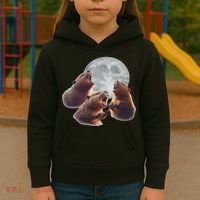 3 Beaver Howling At The Moon Funny Beaver Lover Rodent Kids Hoodie thumb 3