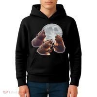 3 Beaver Howling At The Moon Funny Beaver Lover Rodent Kids Hoodie thumb 4