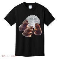 3 Beaver Howling At The Moon Funny Beaver Lover Rodent Kids T-Shirt thumb 0