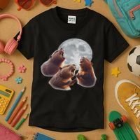 3 Beaver Howling At The Moon Funny Beaver Lover Rodent Kids T-Shirt thumb 3