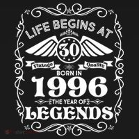 30th Birthday Life Begins At 30 Born In 1996 The Year Of Legends Women's Hoodie thumb 2