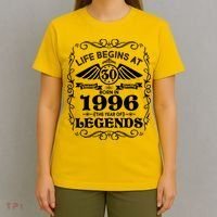 30th Birthday Life Begins At 30 Born In 1996 The Year Of Legends T-Shirt thumb 4