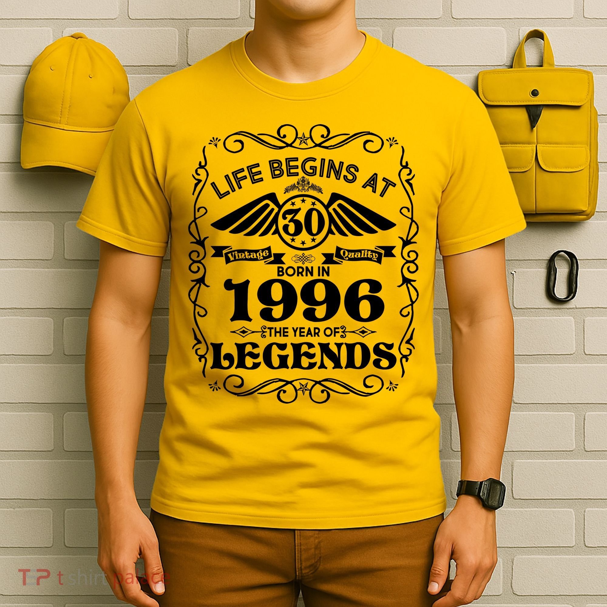 30th Birthday Life Begins At 30 Born In 1996 The Year Of Legends T-Shirt