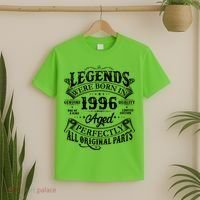 30th Birthday Legends Were Born In 1996 Age Perfectly Vintage Scroll  T-Shirt thumb 2