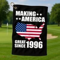 30th Birthday Making American Great Since 1996 Golf Towel thumb 1
