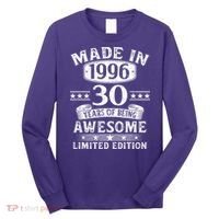 30th Birthday Made In 1996 30 Years Of Being Awesome Limited Edition Long Sleeve Shirt thumb 0