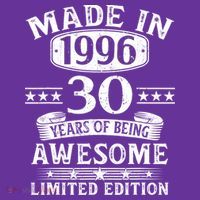 30th Birthday Made In 1996 30 Years Of Being Awesome Limited Edition Long Sleeve Shirt thumb 2