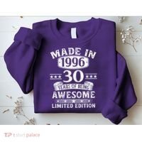 30th Birthday Made In 1996 30 Years Of Being Awesome Limited Edition Sweatshirt thumb 2