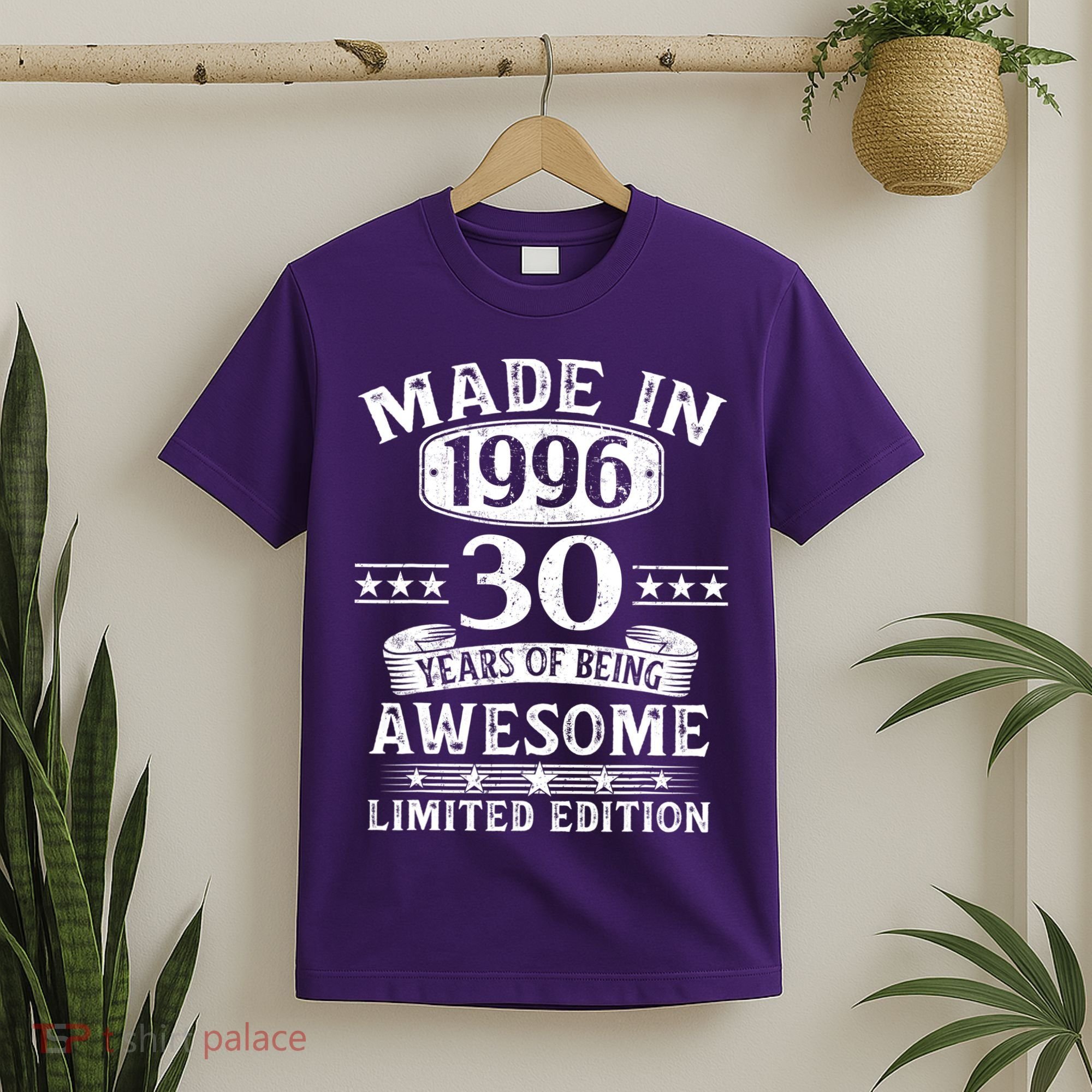 30th Birthday Made In 1996 30 Years Of Being Awesome Limited Edition T-Shirt