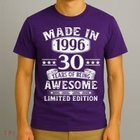 30th Birthday Made In 1996 30 Years Of Being Awesome Limited Edition T-Shirt thumb 3