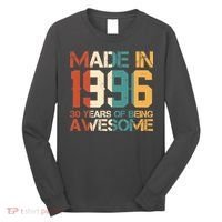 30th Birthday Made In 1996 30 Years Of Being Awesome Long Sleeve Shirt thumb 0